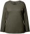 Ulla Popken Basic Round Neck Long Sleeve Slim Fit Cotton Tee Olive - Pólók - 