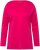 Ulla Popken Basic Round Neck Long Sleeve Slim Fit Cotton Tee Magenta Pink - Pólók - 