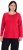 Ulla Popken Basic Round Neck Long Sleeve Slim Fit Cotton Tee Red - Pólók - 