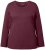 Ulla Popken Basic Round Neck Long Sleeve Slim Fit Cotton Tee Dark Berry - Pólók - 