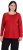 Ulla Popken Basic Round Neck Long Sleeve Slim Fit Cotton Tee Salsa Red - Pólók - 