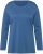 Ulla Popken Basic Round Neck Long Sleeve Slim Fit Cotton Tee Blue Denim - Pólók - 