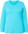 Ulla Popken Basic Round Neck Long Sleeve Slim Fit Cotton Tee Deep Aqua - Pólók - 