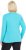 Ulla Popken Basic Round Neck Long Sleeve Slim Fit Cotton Tee Deep Aqua - Pólók - 