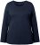 Ulla Popken Basic Round Neck Long Sleeve Slim Fit Cotton Tee Navy Blue - Pólók - 