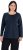 Ulla Popken Basic Round Neck Long Sleeve Slim Fit Cotton Tee Navy Blue - Pólók - 