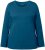 Ulla Popken Basic Round Neck Long Sleeve Slim Fit Cotton Tee Cerulean - Pólók - 