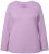 Ulla Popken Basic Round Neck Long Sleeve Slim Fit Cotton Tee Lavender - Pólók - 