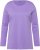 Ulla Popken Basic Round Neck Long Sleeve Slim Fit Cotton Tee Pale Lilac - Pólók - 
