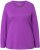 Ulla Popken Basic Round Neck Long Sleeve Slim Fit Cotton Tee Purple - Pólók - 