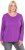 Ulla Popken Basic Round Neck Long Sleeve Slim Fit Cotton Tee Purple - Pólók - 