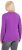 Ulla Popken Basic Round Neck Long Sleeve Slim Fit Cotton Tee Purple - Pólók - 