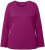 Ulla Popken Basic Round Neck Long Sleeve Slim Fit Cotton Tee Berry - Pólók - 