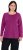 Ulla Popken Basic Round Neck Long Sleeve Slim Fit Cotton Tee Berry - Pólók - 