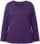 Ulla Popken Basic Round Neck Long Sleeve Slim Fit Cotton Tee Deep Violet - Pólók - 