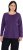 Ulla Popken Basic Round Neck Long Sleeve Slim Fit Cotton Tee Deep Violet - Pólók - 