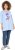 Ulla Popken Floral Motif 3/4 Sleeve Tunic Tee Light Blue - Mintás pólók nőknek - 