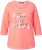 Ulla Popken Make It Amazing 3/4 Sleeve Graphic Tee Coral - Mintás pólók nőknek - 