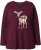 Ulla Popken Fawn Long Sleeve Graphic Tee Plum - Mintás pólók nőknek - 