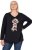Ulla Popken Sequined Puppy Long Sleeve Graphic Tee Black - Mintás pólók nőknek - 