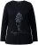 Ulla Popken Holiday Long Sleeve Graphic Tee Black - Mintás pólók nőknek - 