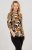 Scandinavian Caramel Flowers Blouse Orange and Brown - Mintás pólók nőknek -