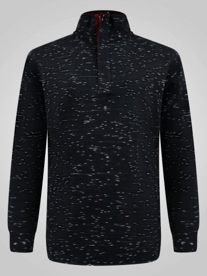 D555 Chandler Reno 1/4 Zip Neck Sweatshirt With Bear Logo Fekete - Pulóverek & kapucnis pulóverek - Pulóverek & Kapucnis pulóver 2XL-12XL