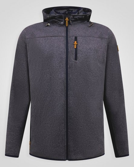 D555 Conrad Detachable Hood Bonded Fleece Zip Through Hoody Tengerészkék - Pulóverek & kapucnis pulóverek - Pulóverek & Kapucnis pulóver 2XL-12XL