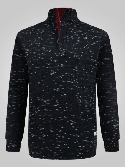 D555 Chandler Reno 1/4 Zip Neck Sweatshirt With Bear Logo Fekete - Pulóverek & kapucnis pulóverek - Pulóverek & Kapucnis pulóver 2XL-12XL