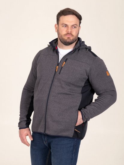 D555 Conrad Detachable Hood Bonded Fleece Zip Through Hoody Tengerészkék - Pulóverek & kapucnis pulóverek - Pulóverek & Kapucnis pulóver 2XL-12XL