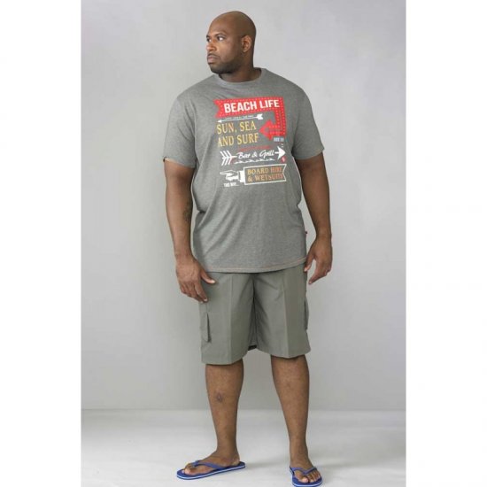 D555 Kennedy T-shirt Khaki Marl - Pólók - Nagyméretű pólók - 2XL-14XL