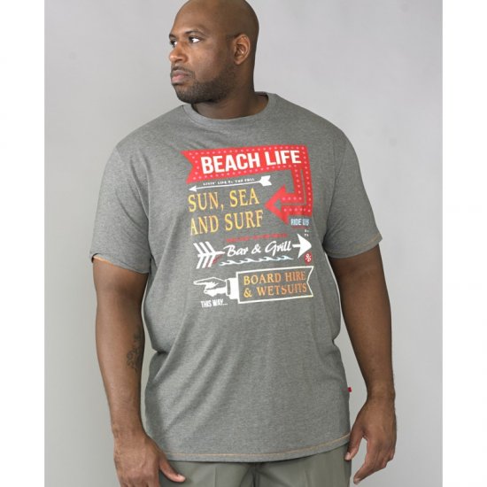 D555 Kennedy T-shirt Khaki Marl - Pólók - Nagyméretű pólók - 2XL-14XL