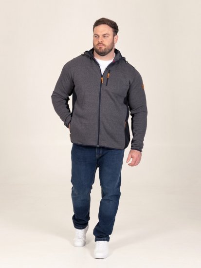 D555 Conrad Detachable Hood Bonded Fleece Zip Through Hoody Tengerészkék - Pulóverek & kapucnis pulóverek - Pulóverek & Kapucnis pulóver 2XL-12XL