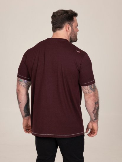 D555 Baldwin Grumpy Old Man Club Print Crew Neck T-shirt Burgundy/ Black Twist - Pólók - Nagyméretű pólók - 2XL-14XL