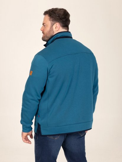 D555 Conway 1 1/4 Zip Neck Fleece Sweatshirt With Bear Logo Teal - Pulóverek & kapucnis pulóverek - Pulóverek & Kapucnis pulóver 2XL-12XL