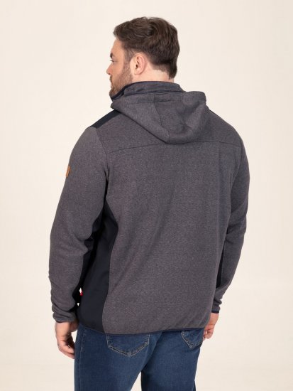 D555 Conrad Detachable Hood Bonded Fleece Zip Through Hoody TALL Tengerészkék - TALL pulóverek - TALL pulóverek és kapucnis felsők