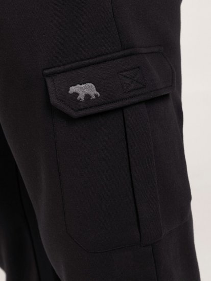 D555 Dexter 1 Cargo Jogger With Bear Embroidery Fekete - Melegítőnadrág & rövidnadrág - Melegítőnadrág & Melegítő Rövidnadrág 2XL-12XL