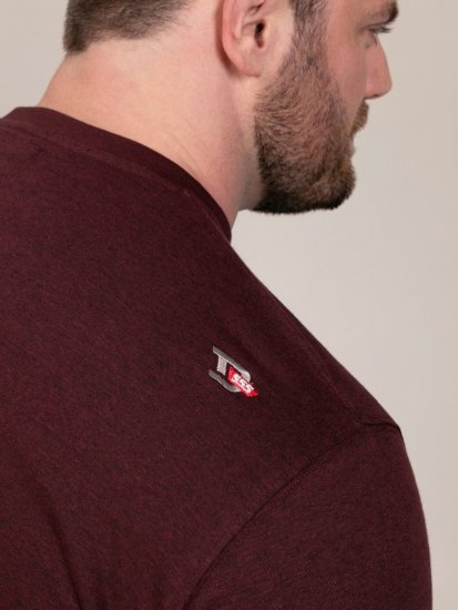 D555 Baldwin Grumpy Old Man Club Print Crew Neck T-shirt Burgundy/ Black Twist - Pólók - Nagyméretű pólók - 2XL-14XL