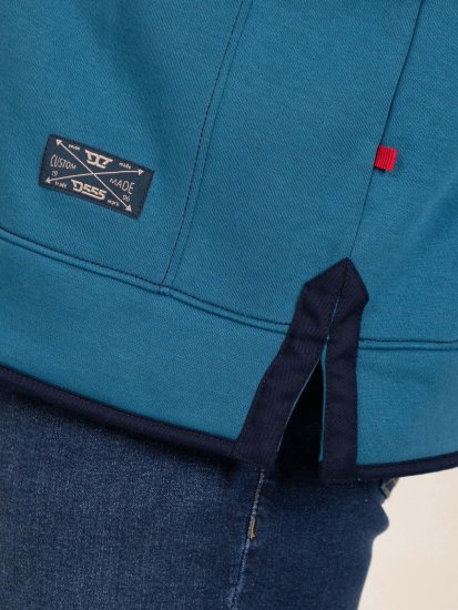 D555 Conway 1 1/4 Zip Neck Fleece Sweatshirt With Bear Logo Teal - Pulóverek & kapucnis pulóverek - Pulóverek & Kapucnis pulóver 2XL-12XL