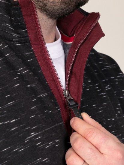 D555 Chandler Reno 1/4 Zip Neck Sweatshirt With Bear Logo Fekete - Pulóverek & kapucnis pulóverek - Pulóverek & Kapucnis pulóver 2XL-12XL