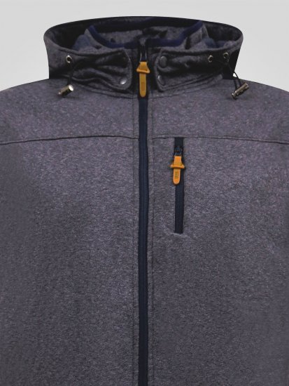 D555 Conrad Detachable Hood Bonded Fleece Zip Through Hoody TALL Tengerészkék - TALL pulóverek - TALL pulóverek és kapucnis felsők