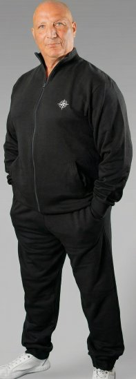 20 Nodi Mistral Tracksuit in Combed Fleece Cotton Black - Tréningruhák - Nagyméretű Férfi Tréningruhák