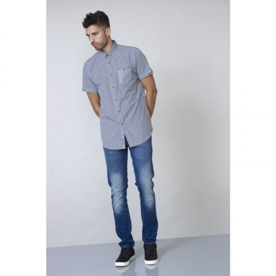 D555 Hank Gingham Short Sleeve Shirt - Ingek - Ingek 2XL-10XL