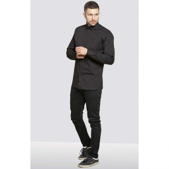 D555 Michael Couture Stretch Shirt Black - Ingek - Ingek 2XL-10XL