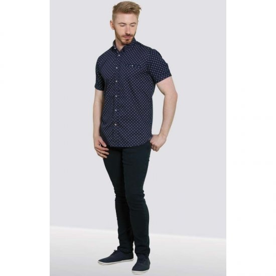 D555 Barrington Short Sleeve Shirt Navy - Ingek - Ingek 2XL-10XL