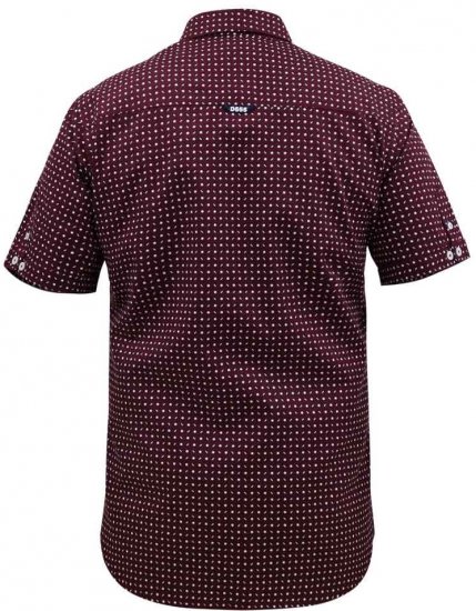 D555 Hillcrest S/S Micro Ao Print Shirt Burgundy - Ingek - Ingek 2XL-10XL