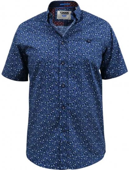 D555 Tristain S/S Floral Ao Print Shirt Navy - Ingek - Ingek 2XL-10XL