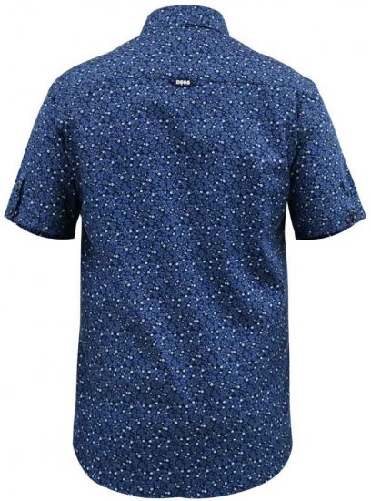 D555 Tristain S/S Floral Ao Print Shirt Navy - Ingek - Ingek 2XL-10XL