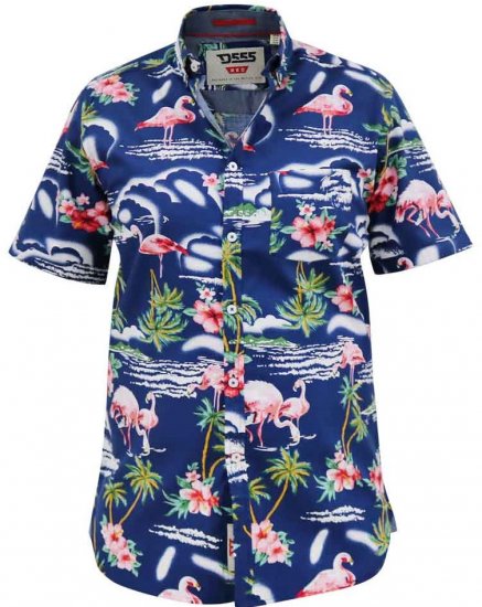 D555 Durham Flamingo Hawaiian Ao Print Shirt - Ingek - Ingek 2XL-10XL