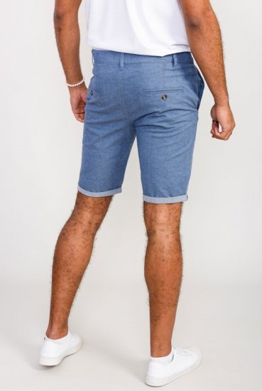 D555 Alderton Stretch Chambray Shorts Navy - Rövidnadrág - Nagyméretű Rövidnadrág W40-W60